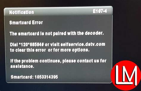 dstv explora smart card pairing error|How to do self install of DSTV Explora .